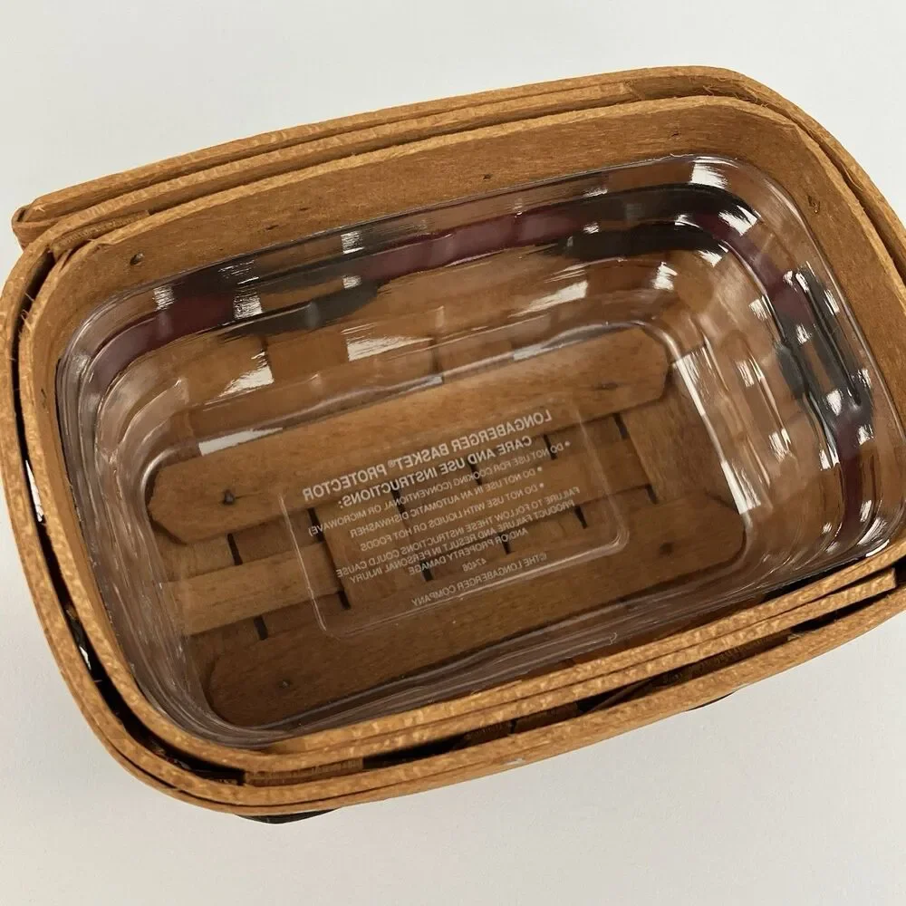 Longaberger Business Card Basket 1994 | /w Protector Home Storage VTG (17477)